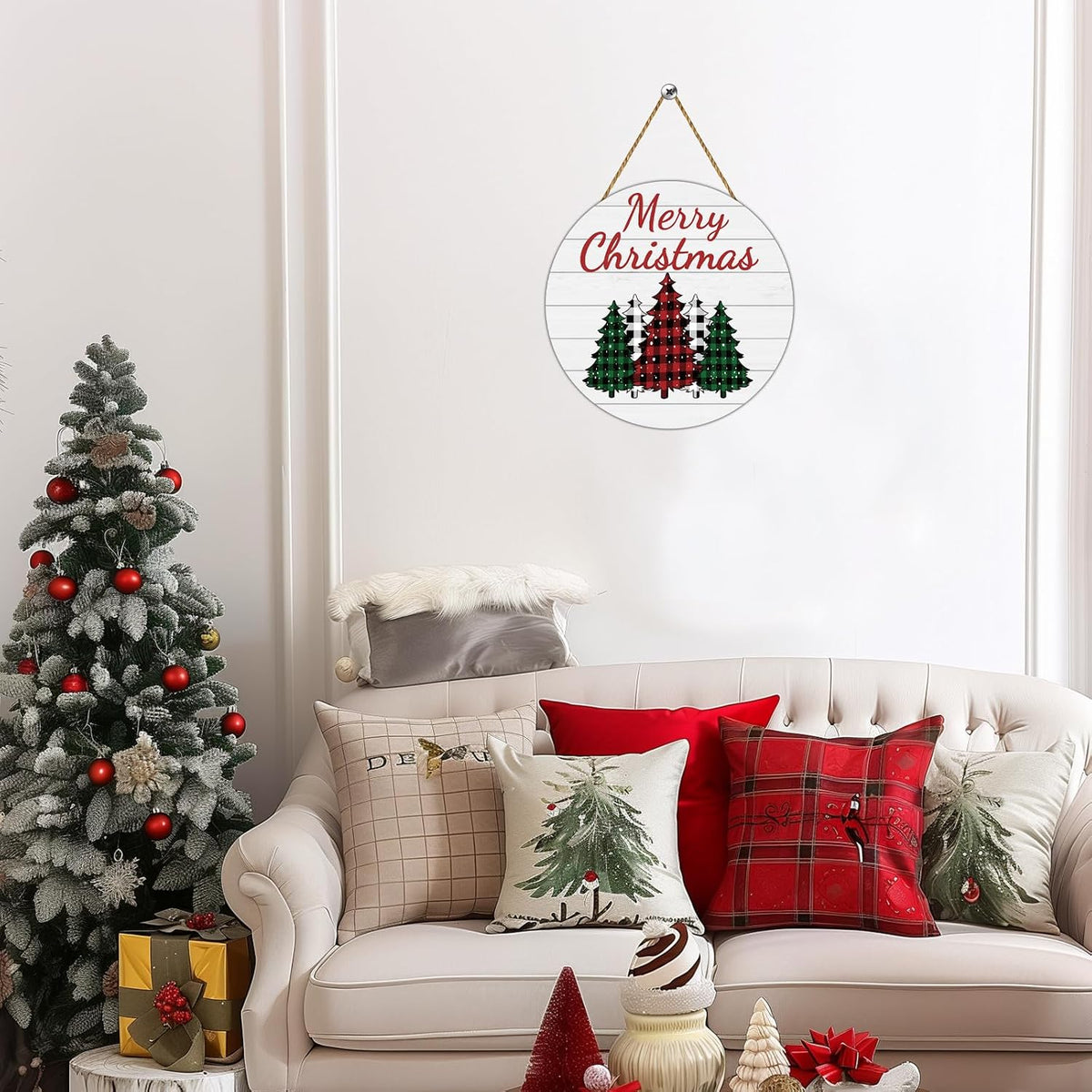 Christmas Decorations Indoor Christmas Door Decorations Buffalo Plaid Tree
