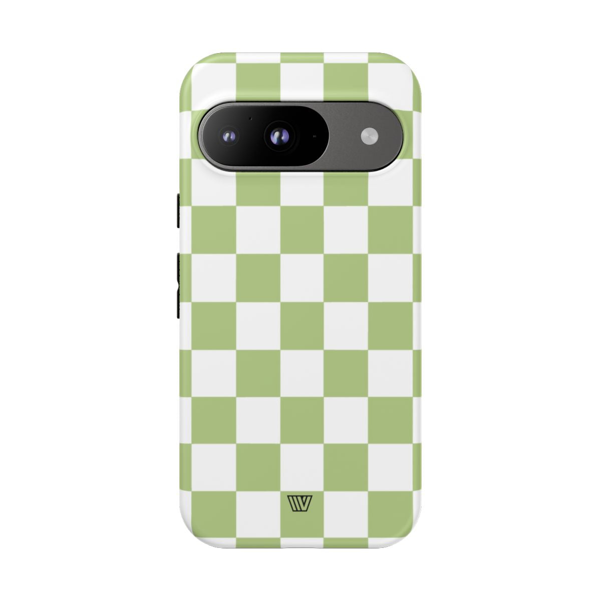 PALE OLIVE WHITE CHECKERBOARD | Tough Phone Case