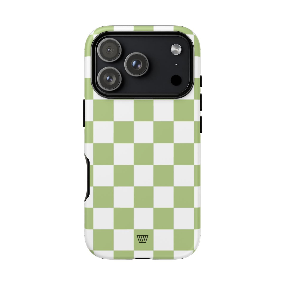 PALE OLIVE WHITE CHECKERBOARD | Tough Phone Case