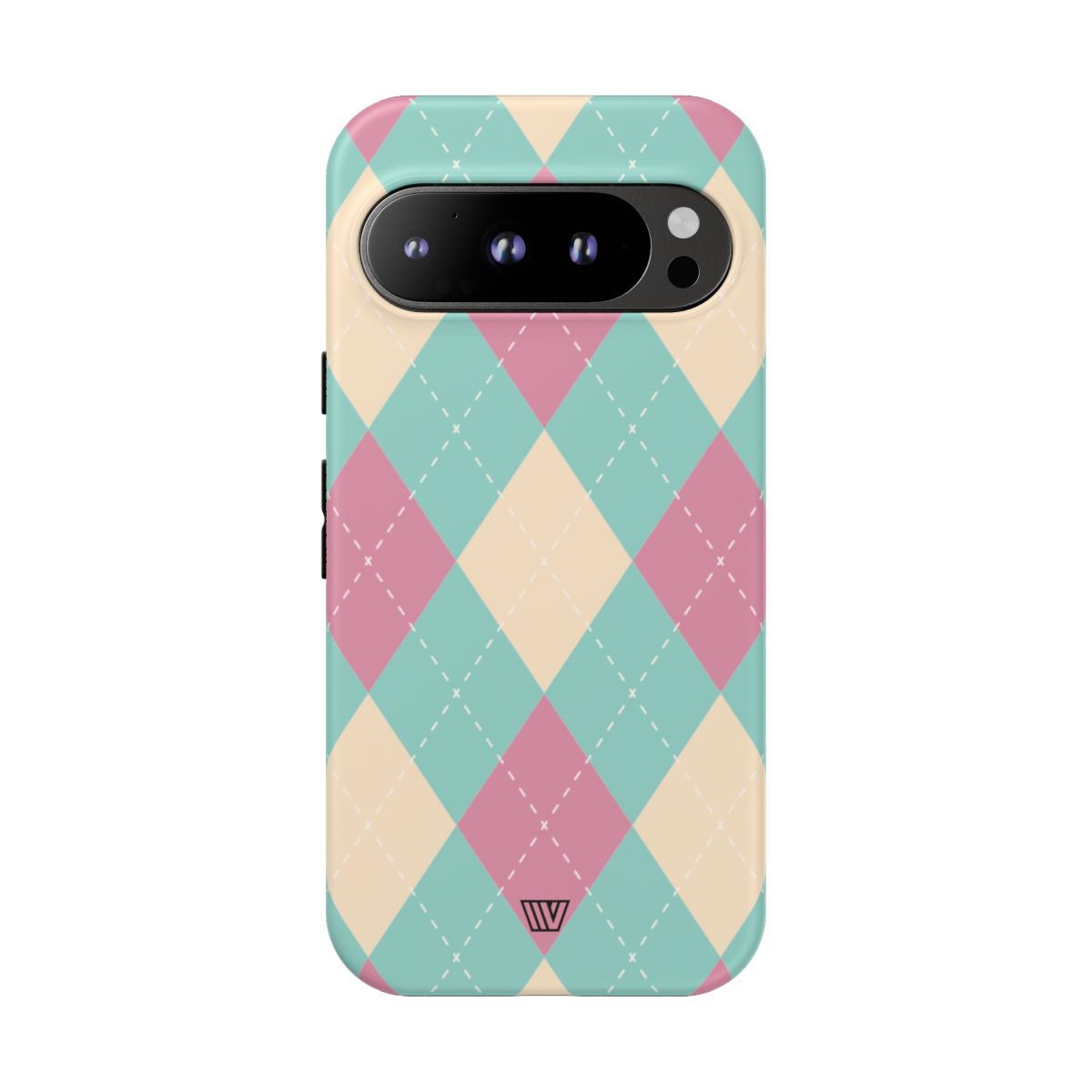 BLUE PINK BEIGE ARGYLE | Tough Phone Case