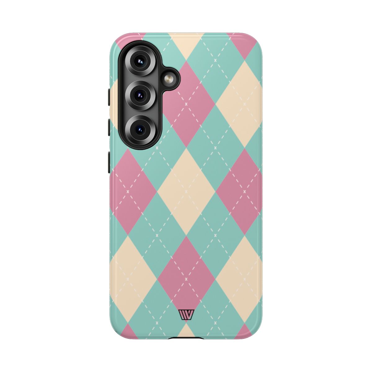 BLUE PINK BEIGE ARGYLE | Tough Phone Case