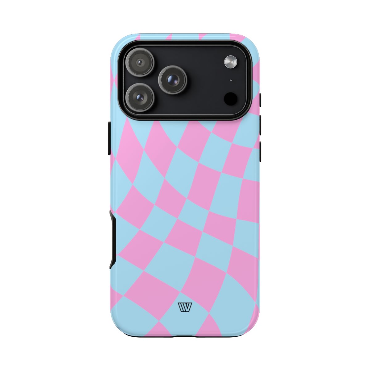 BLUE PINK CURVY CHECKERBOARD | Tough Phone Case