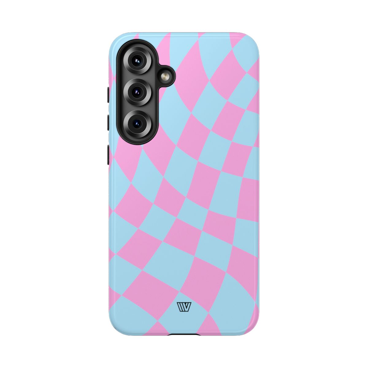 BLUE PINK CURVY CHECKERBOARD | Tough Phone Case