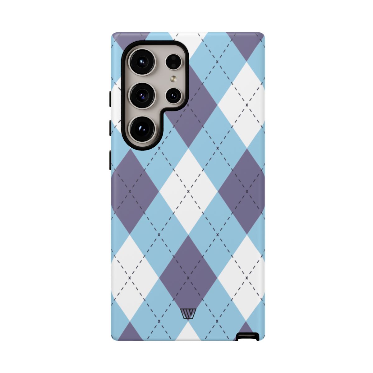 BLUE WHITE PURPLE ARGYLE | Tough Phone Case