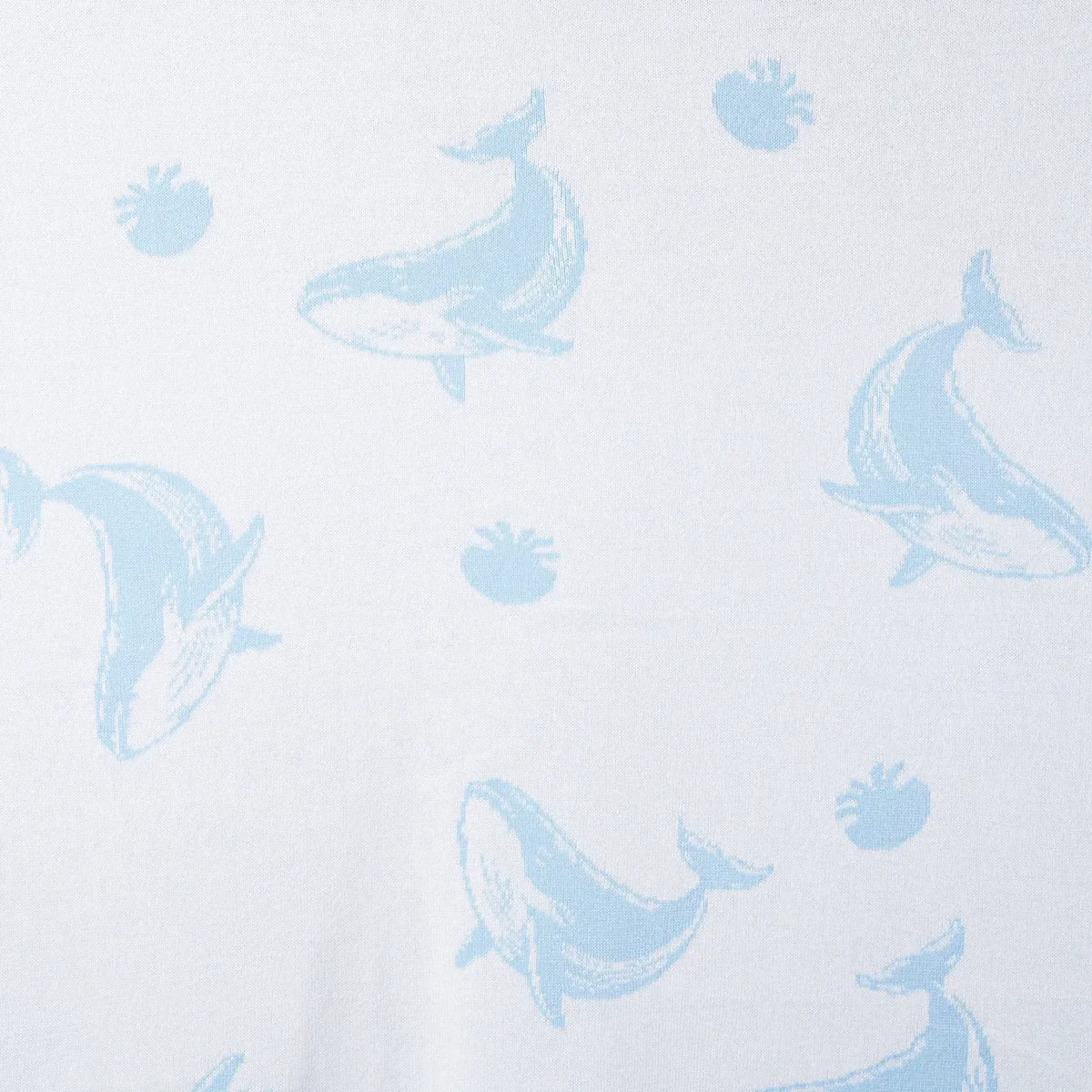 Whale Knit Baby Blanket — Soft Jacquard Weave