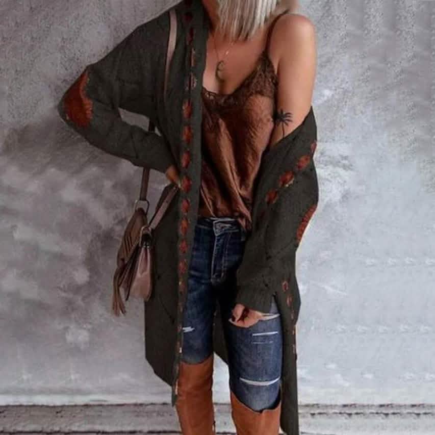 Women's Color Block Hooded Cardigan