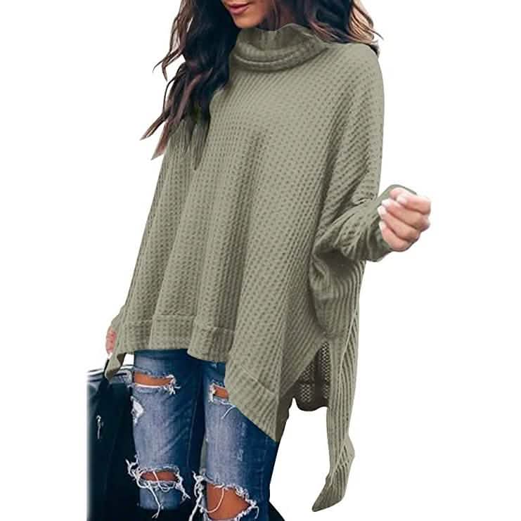 Women's Cowl Neck Batwing Sleeve Sweater