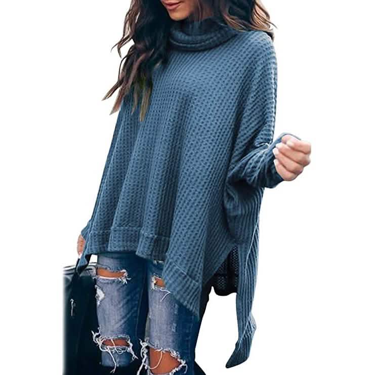 Women's Cowl Neck Batwing Sleeve Sweater
