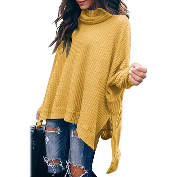 Women's Cowl Neck Batwing Sleeve Sweater